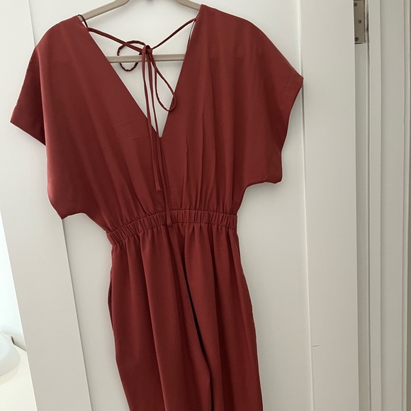 Anthropologie Crepe V-Neck Tie Jumpsuit - Picture 2 of 5
